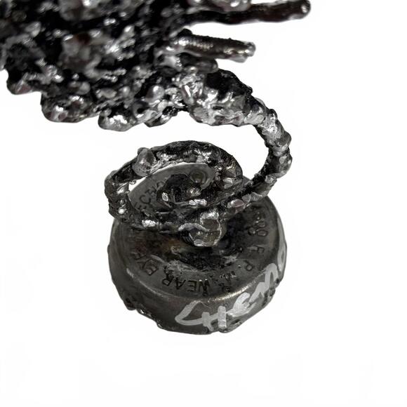 Upcycled Industrial Steampunk Metal Art Seahorse Sculpture 7 in - Signed Chemo - Picture 5 of 9
